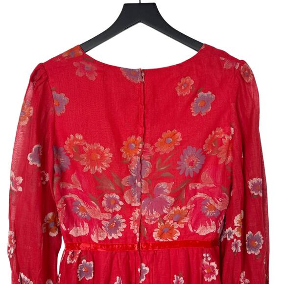 Vintage Floral Maxi Dress Kati at Laura‎ Phillips Womens Small Red Long Boho - Picture 5 of 6